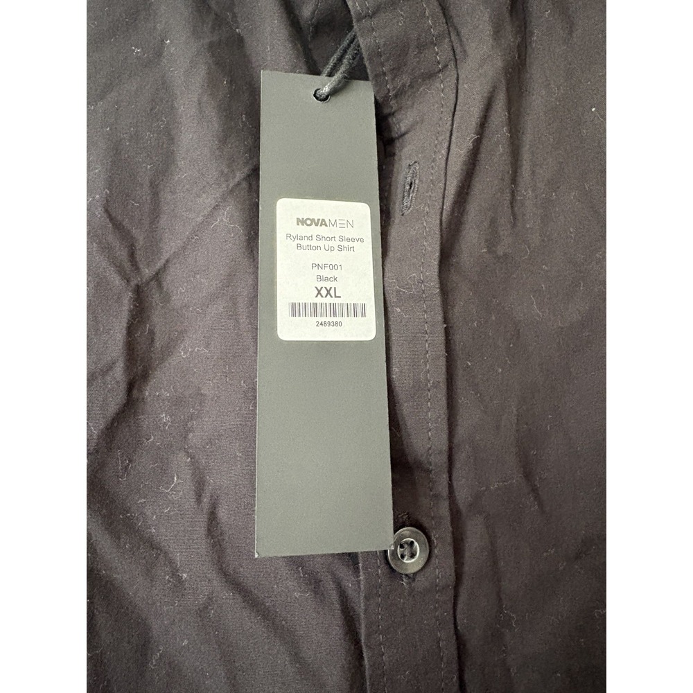 Fashion Nova Shirt Mens XXL‎ Black Button Up NWT Short Sleeve 2XL - Picture 4 of 12